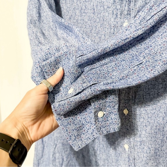 Frank & Eileen Murphy Shirtdress Blue Floral Size Large - Picture 3 of 6